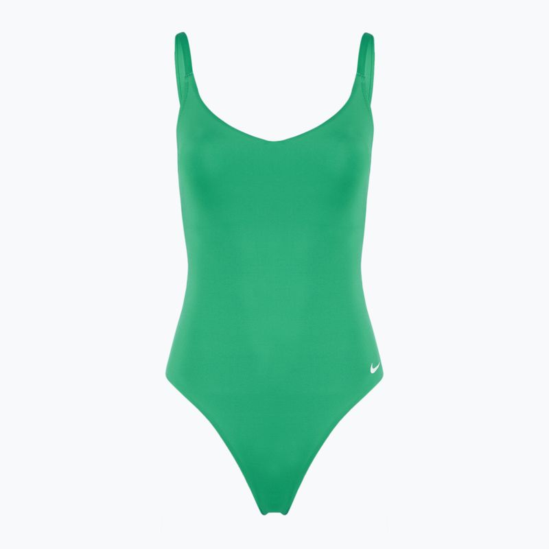 Dámske jednodielne plavky Nike Essential V-Neck stadium green