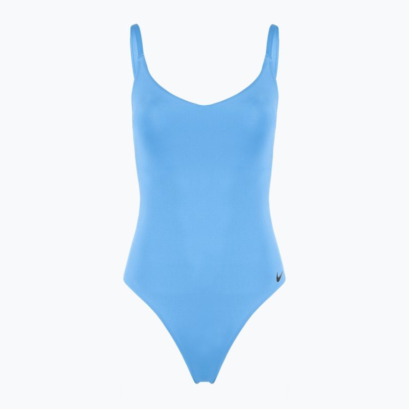 Dámske jednodielne plavky Nike Essential V-Neck university blue