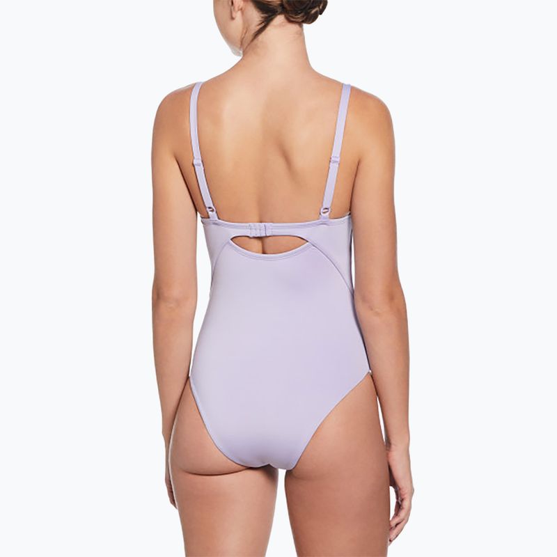 Dámske jednodielne plavky Nike Essential V-Neck hydrangeas 3