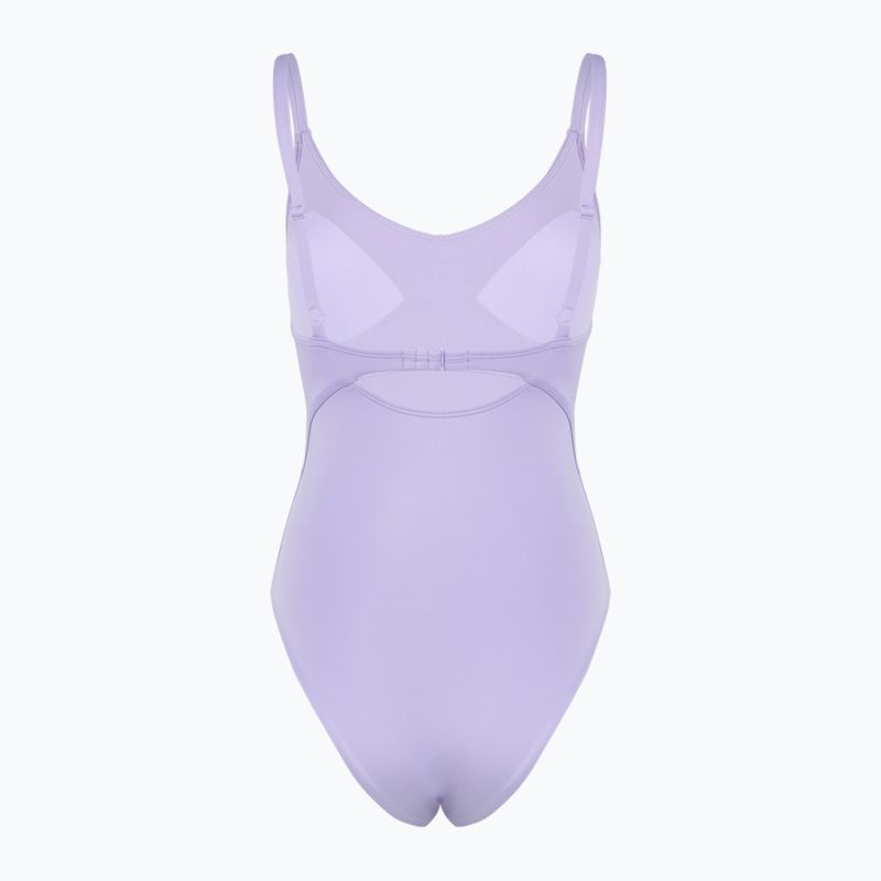 Dámske jednodielne plavky Nike Essential V-Neck hydrangeas 2