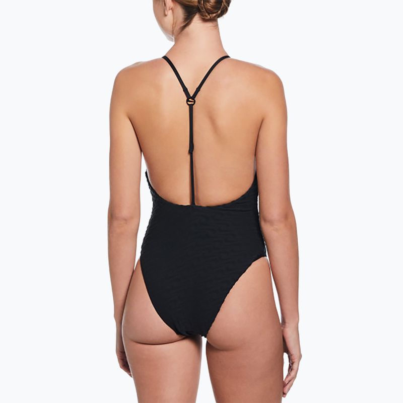 Dámske jednodielne plavky Nike Swoosh Link Y-Back black 3