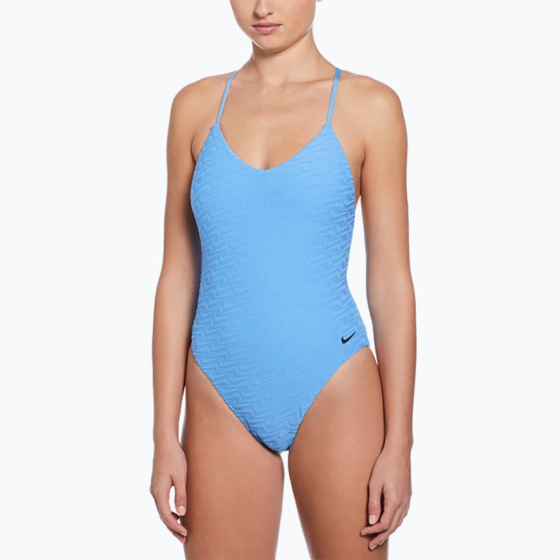 Dámske jednodielne plavky Nike Swoosh Link Y-Back university blue