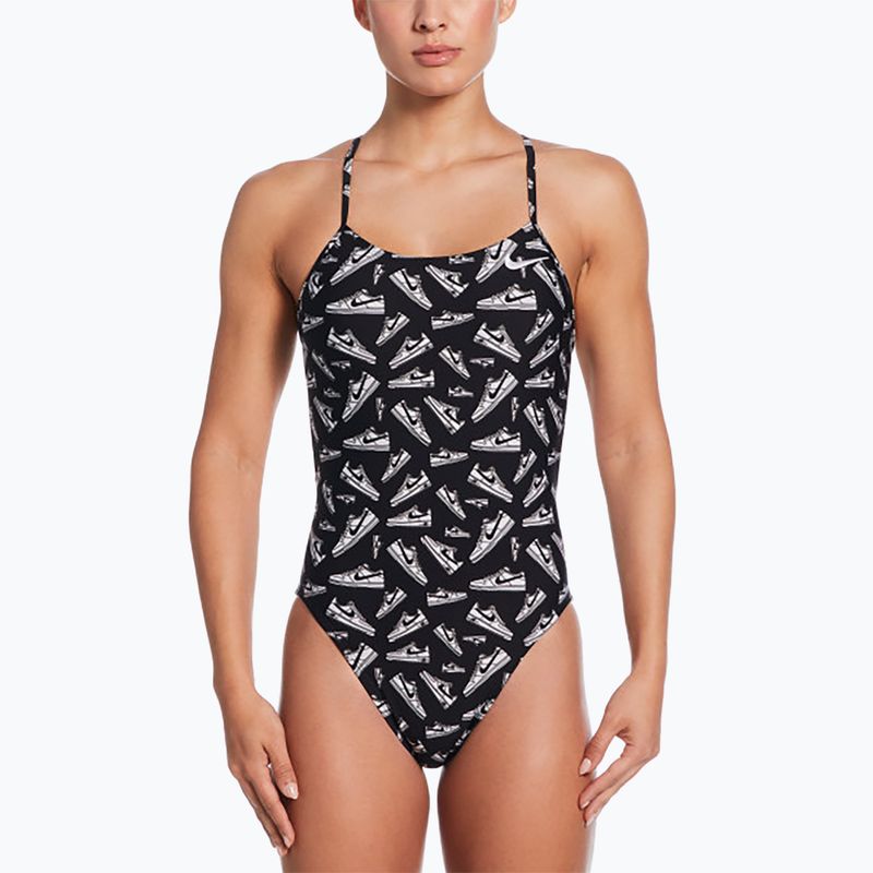 Dámske jednodielne plavky Nike Hydrastrong Cutout jet black 4