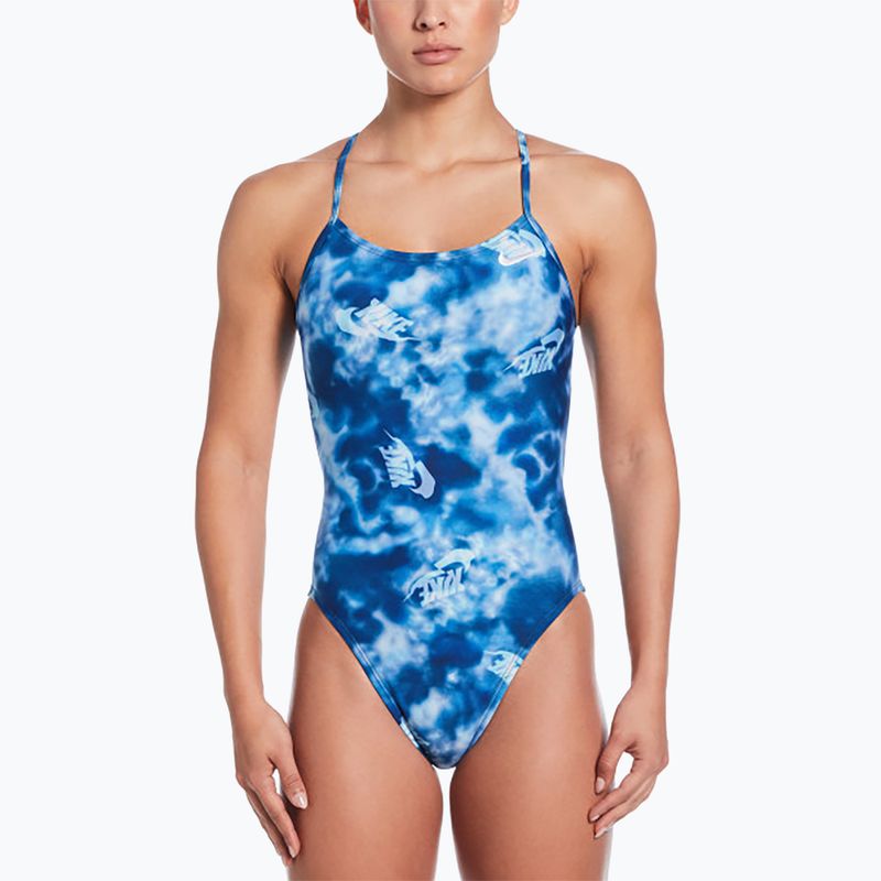 Dámske jednodielne plavky Nike Hydrastrong Cutout blue
