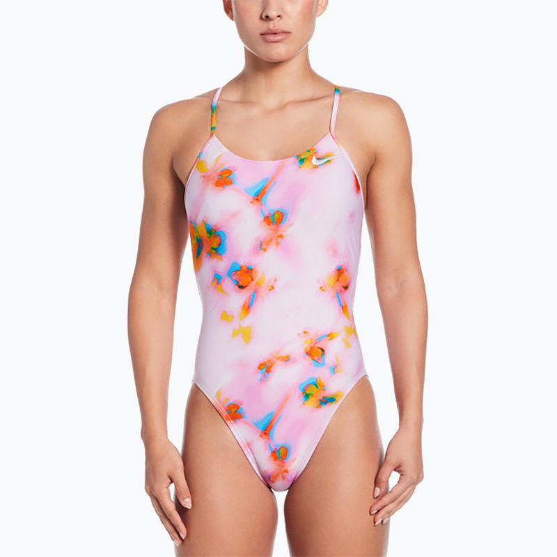 Dámske jednodielne plavky Nike Hydrastrong Cutout pink foam