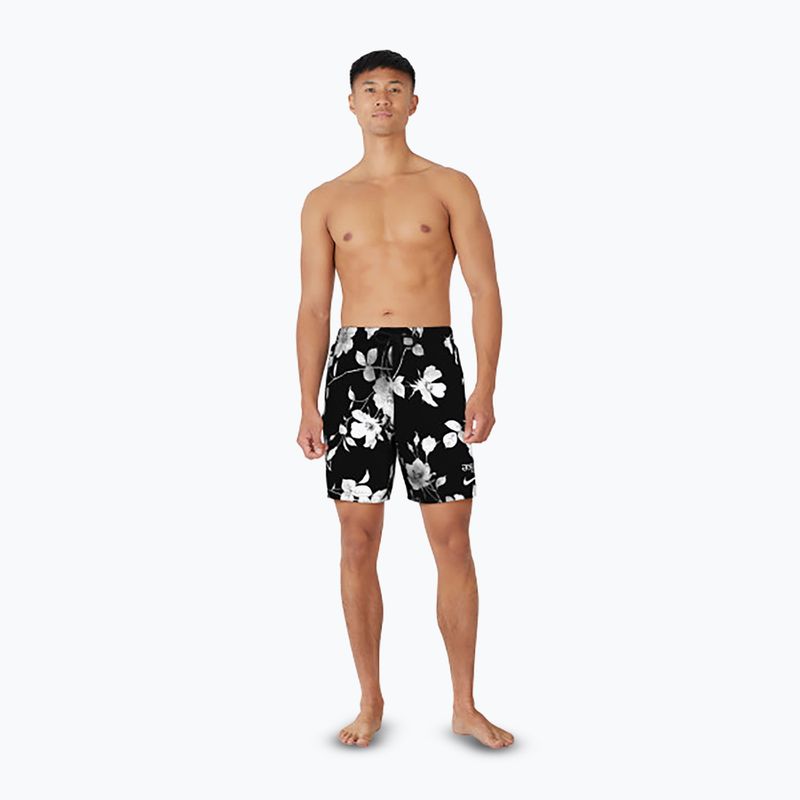 Pánske plavecké šortky Nike Fine Floral 7" Volley black 7