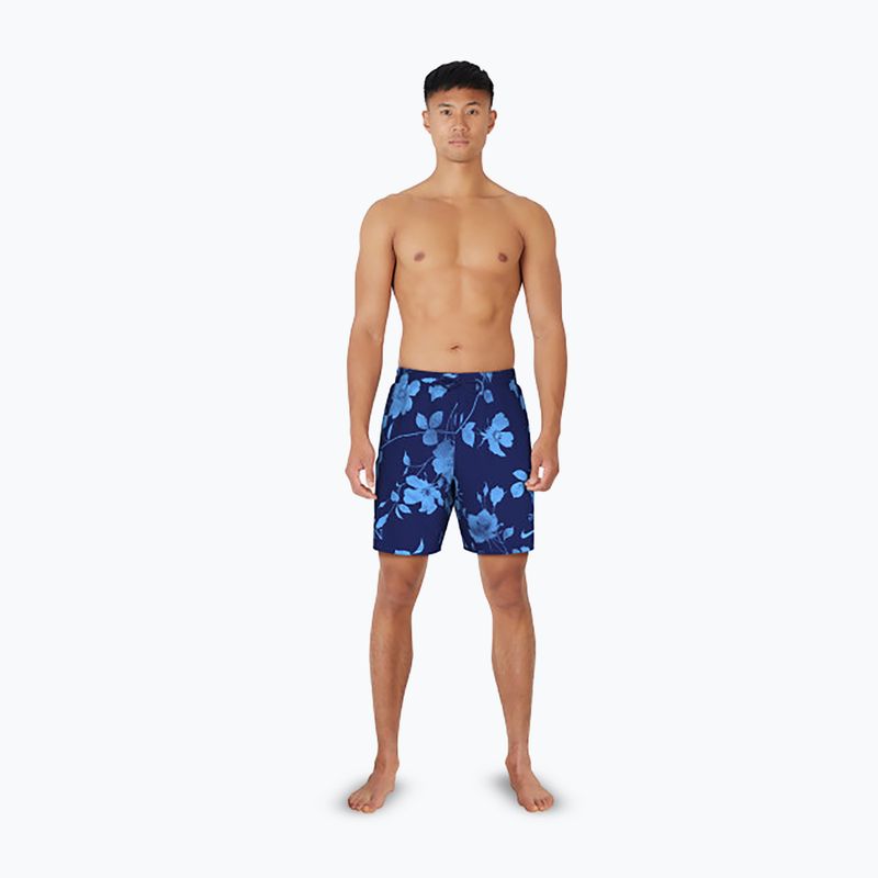 Pánske plavecké šortky Nike Fine Floral 7" Volley midnight navy 2