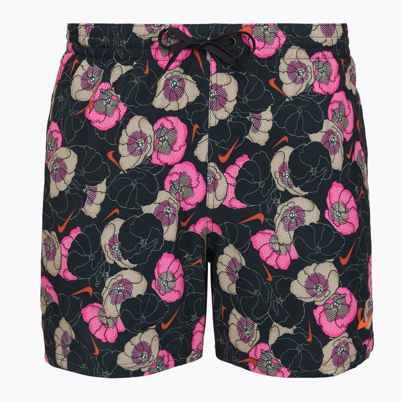 Pánske plavecké šortky Nike Multi Poppy Print 5" Volley black