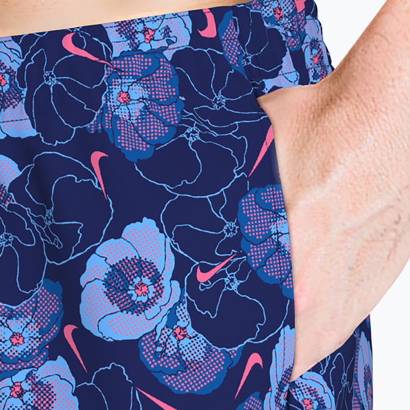 Pánske plavkové šortky Nike Multi Poppy Print 5" Volley midnight navy 5