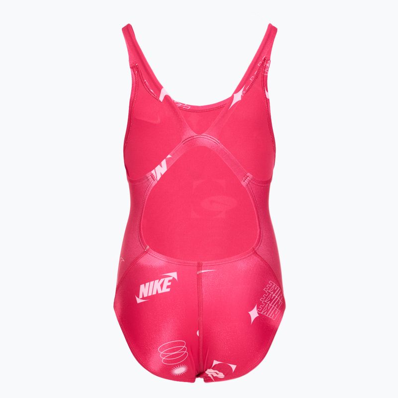 Detské jednodielne plavky Nike Hydrastrong Fastback rush pink 2