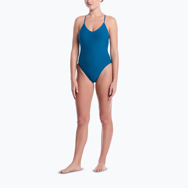 Dámske jednodielne plavky Nike Swoosh Link Y-Back green abyss 2