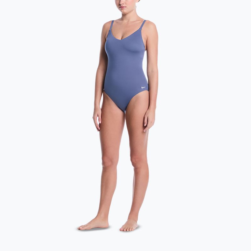 Dámske jednodielne plavky Nike Essential V-Neck slate 2
