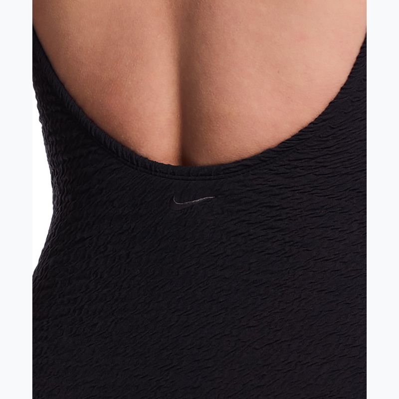 Dámske jednodielne plavky Nike Shoreline Pucker Scoop Neck black 4