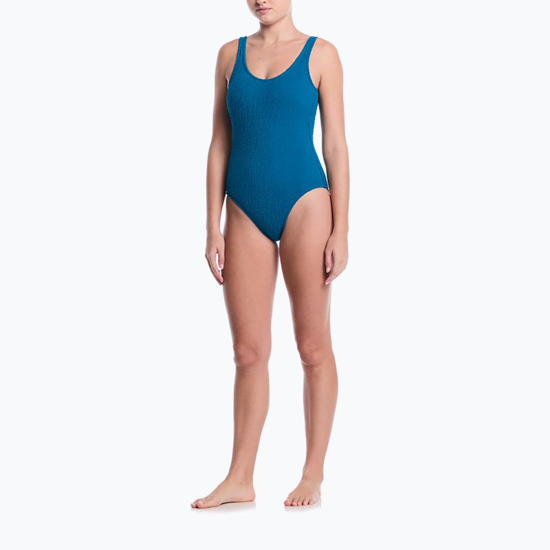 Dámske jednodielne plavky Nike Shoreline Pucker Scoop Neck black 2