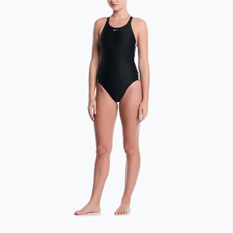 Dámske jednodielne plavky Nike Logo Tape Fastback black 2