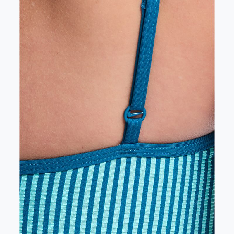 Dámske jednodielne plavky Nike Ocean Bound Ripple Texture Square Neck bleached turquoise 4