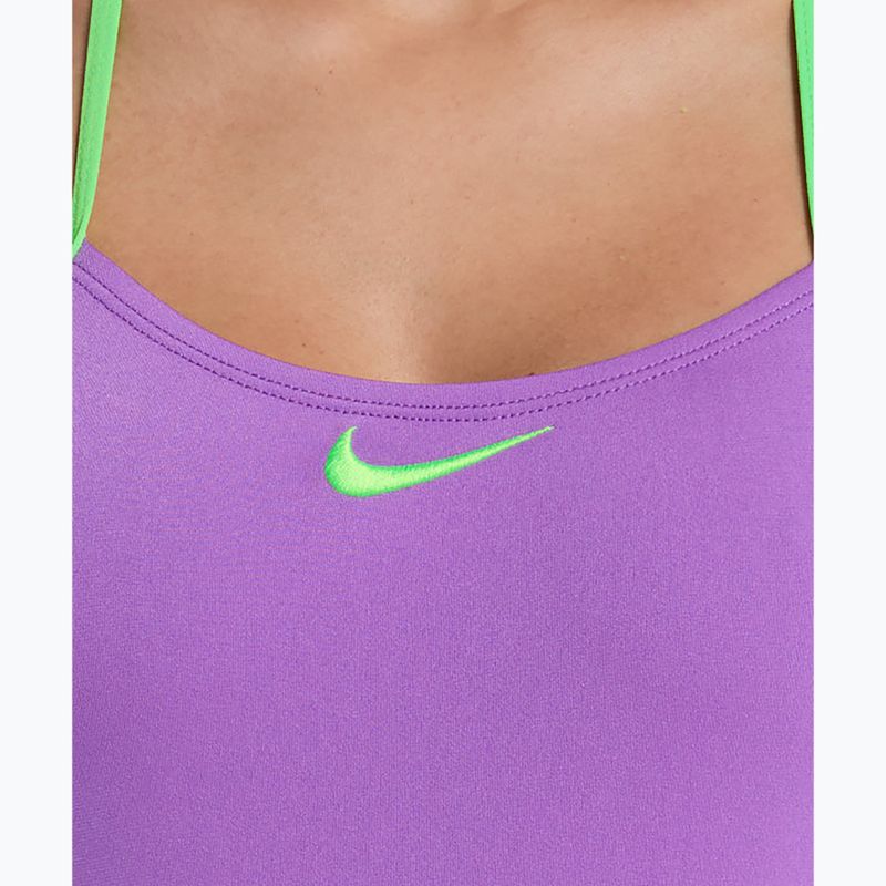 Dámske jednodielne plavky Nike Hydrastrong Logo Graphic T-Back bright violet 4
