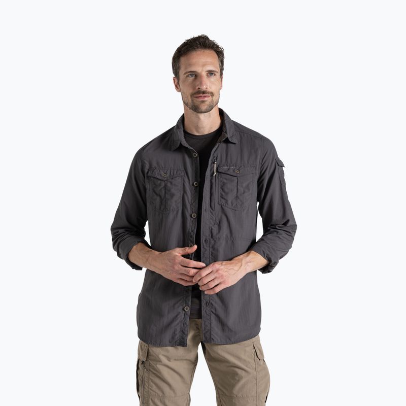 Pánska košeľa Craghoppers NosiLife Adventure Long Sleeved Shirt III black pepper
