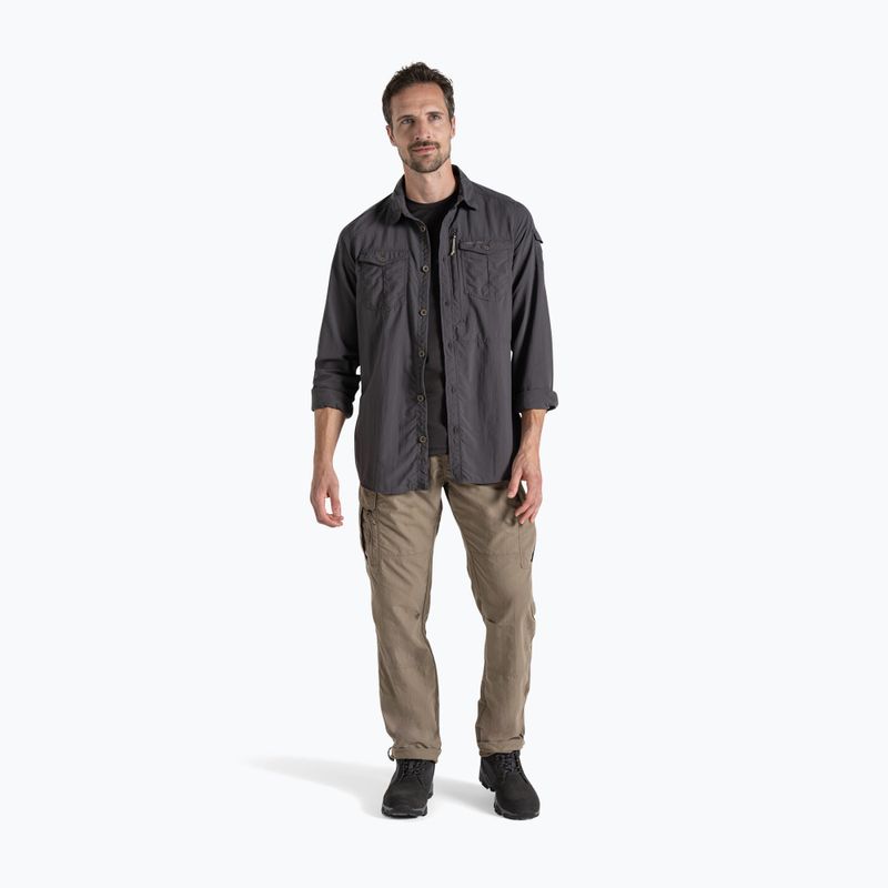 Pánska košeľa Craghoppers NosiLife Adventure Long Sleeved Shirt III black pepper 2