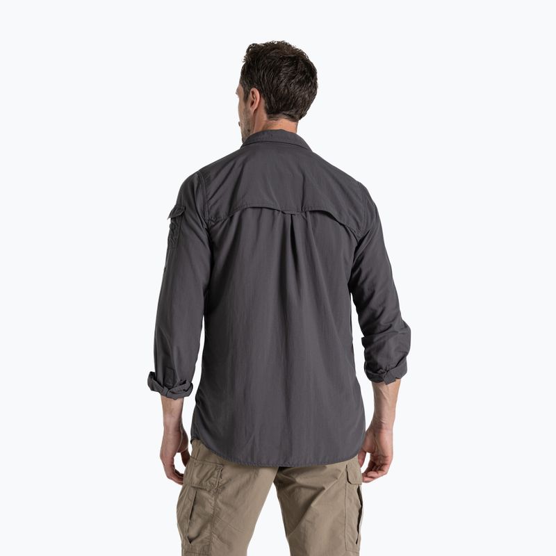 Pánska košeľa Craghoppers NosiLife Adventure Long Sleeved Shirt III black pepper 3