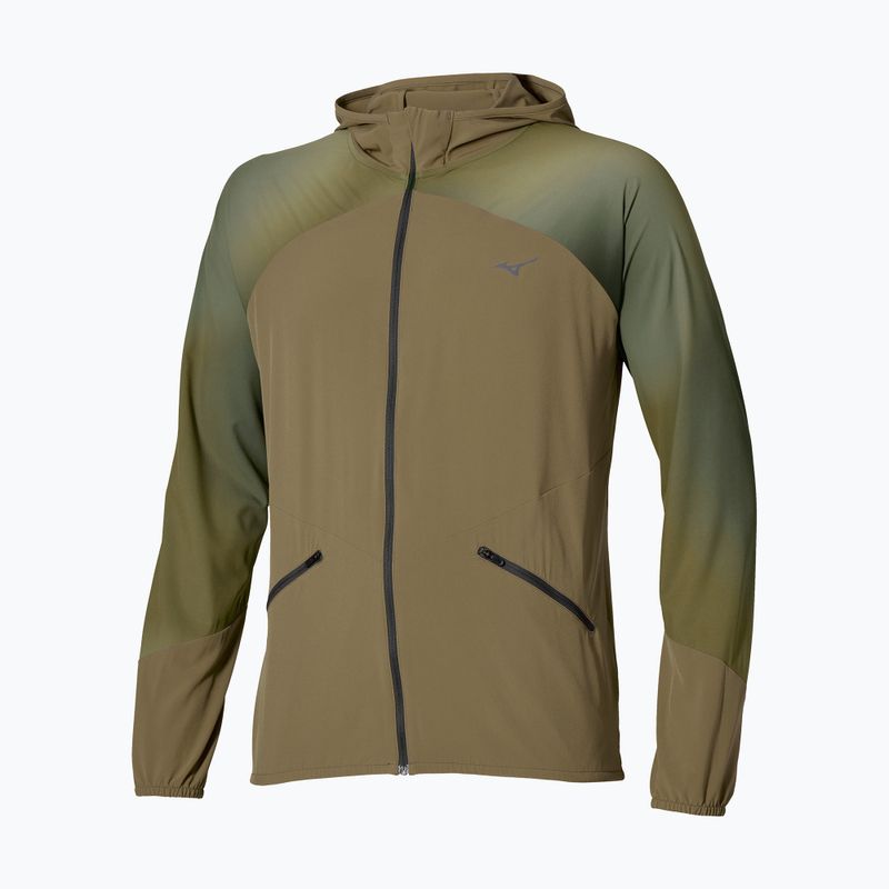 Pánska bežecká bunda Mizuno Active Alpha Hooded Jacket martini olive
