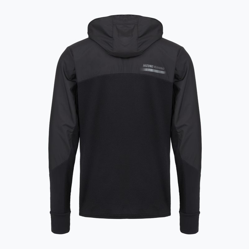 Pánska bežecká bunda Mizuno Active Warmalite Hybrid Full Zip Hooded Long Sleeve Top black 2