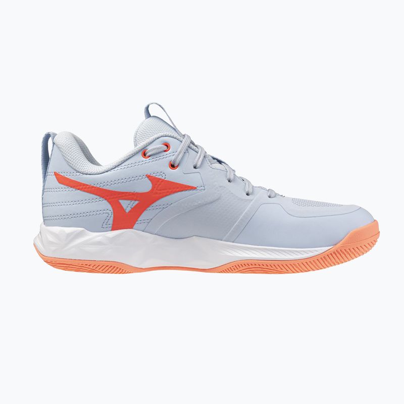 Dámske volejbalové topánky Mizuno Wave Momentum Pro blue finch/lava orange/flamingo coral 2