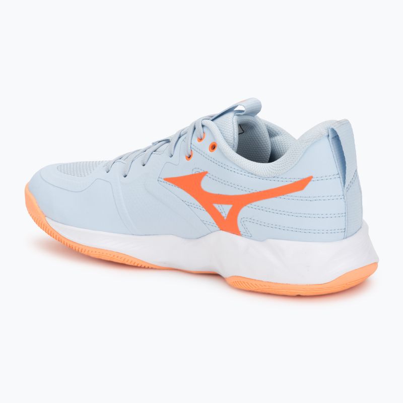 Dámske volejbalové topánky Mizuno Wave Momentum Pro blue finch/lava orange/flamingo coral 3