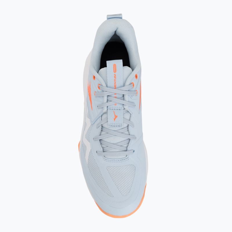 Dámske volejbalové topánky Mizuno Wave Momentum Pro blue finch/lava orange/flamingo coral 5