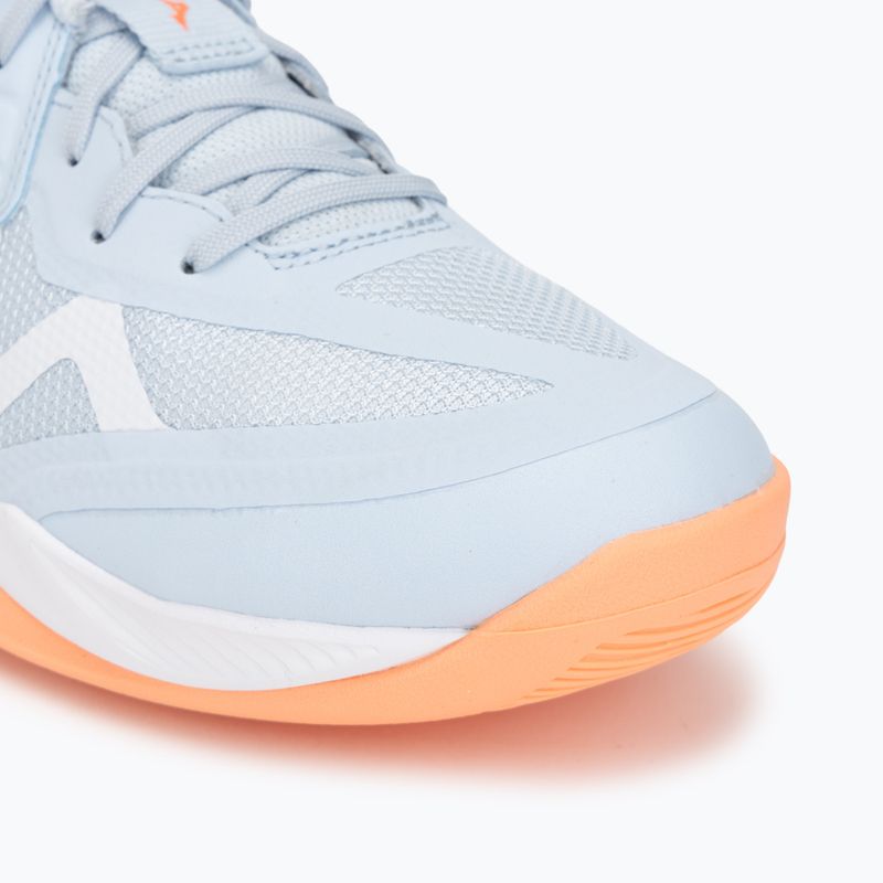 Dámske volejbalové topánky Mizuno Wave Momentum Pro blue finch/lava orange/flamingo coral 7
