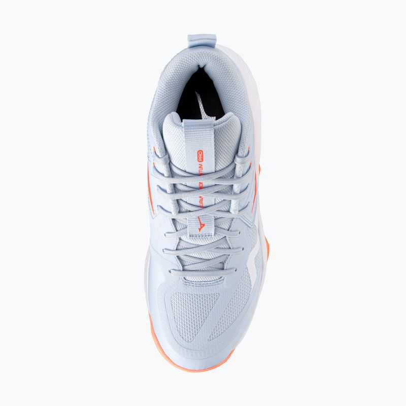 Dámske volejbalové topánky Mizuno Wave Momentum Pro Mid blue finch/lava orange/flamingo coral 5