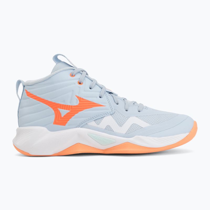 Dámske volejbalové topánky Mizuno Wave Momentum Pro Mid blue finch/lava orange/flamingo coral 2