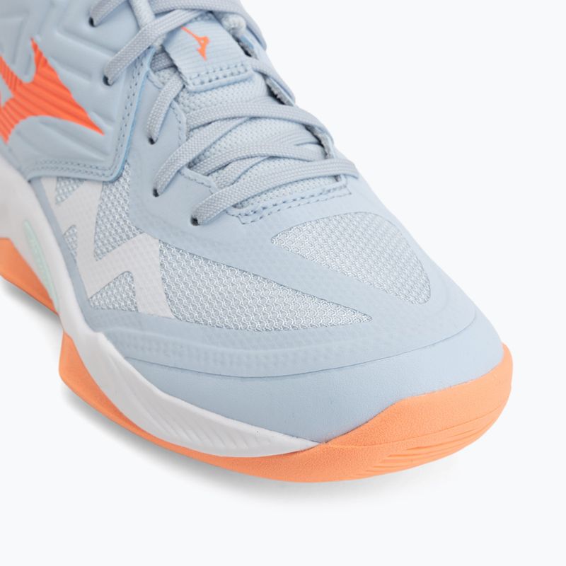 Dámske volejbalové topánky Mizuno Wave Momentum Pro Mid blue finch/lava orange/flamingo coral 7