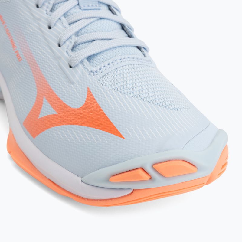 Dámske volejbalové topánky Mizuno Wave Lightning Pro blue finch/lava orange/flamingo coral 7