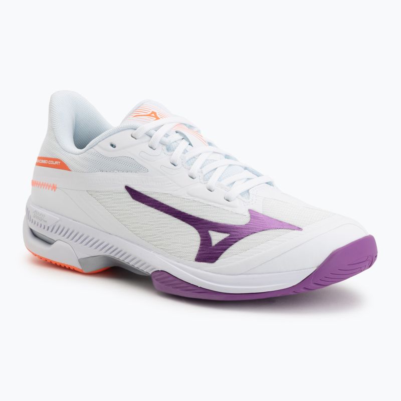 Dámske tenisové topánky Mizuno Wave Exceed Court AC white/dahlia/lava orange