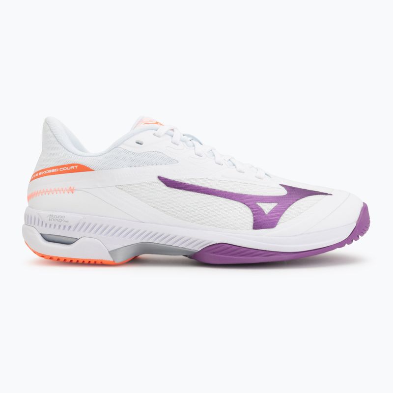 Dámske tenisové topánky Mizuno Wave Exceed Court AC white/dahlia/lava orange 2