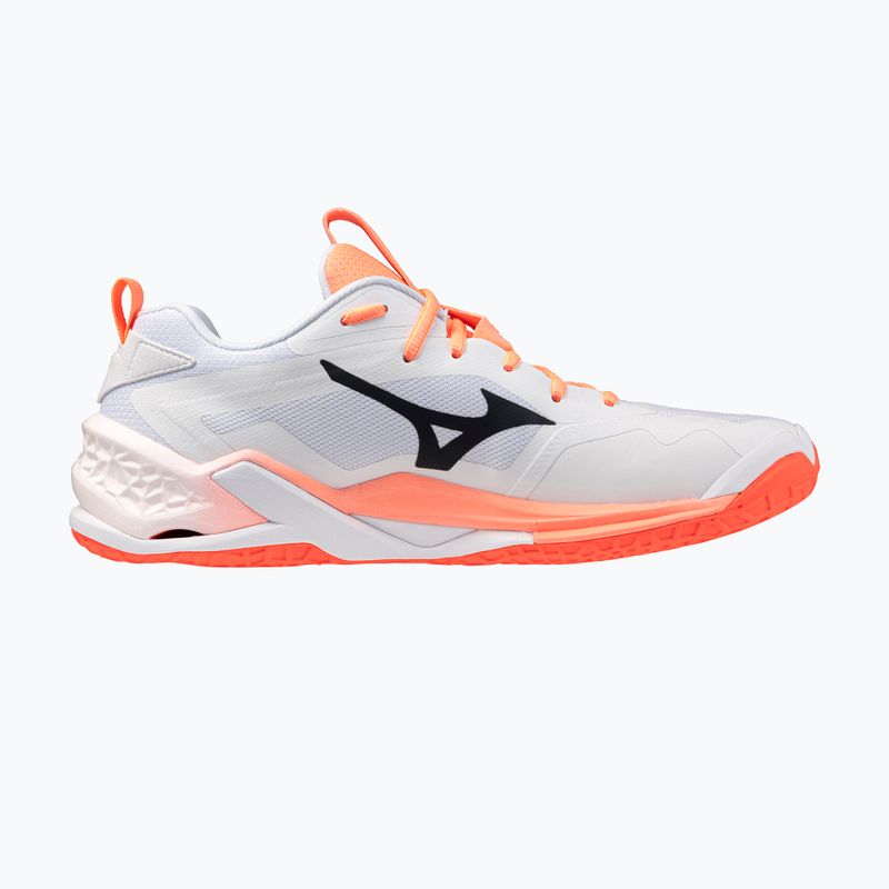 Hádzanárske topánky Mizuno Wave Stealth Neo 2.1 white/black/flamingo coral 2
