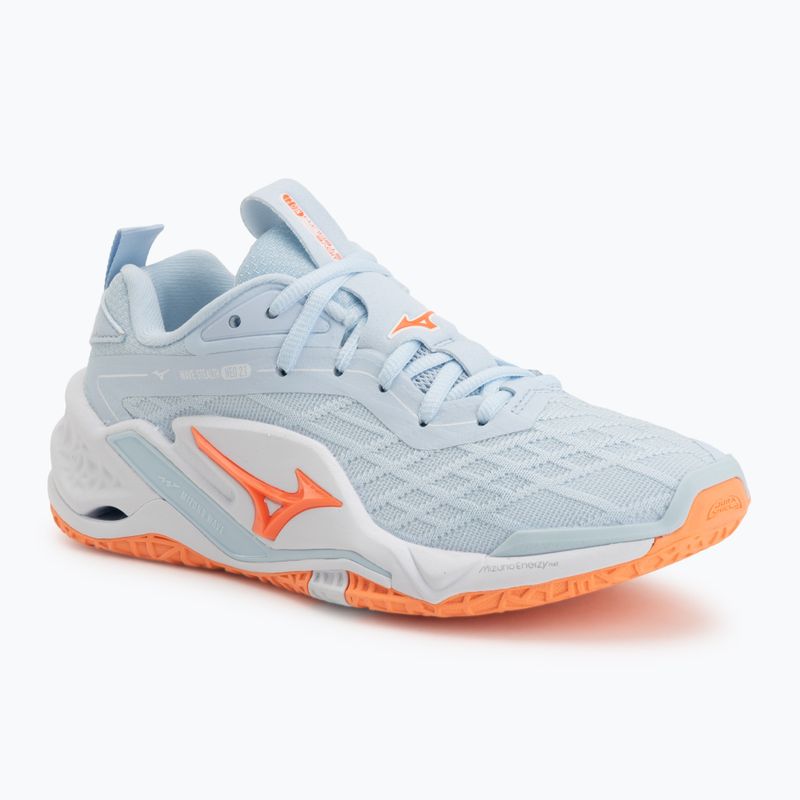 Dámske hádzanárske topánky Mizuno Wave Stealth Neo 2.1 blue finch/lava orange/white