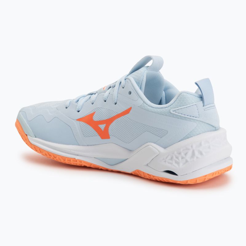 Dámske hádzanárske topánky Mizuno Wave Stealth Neo 2.1 blue finch/lava orange/white 3