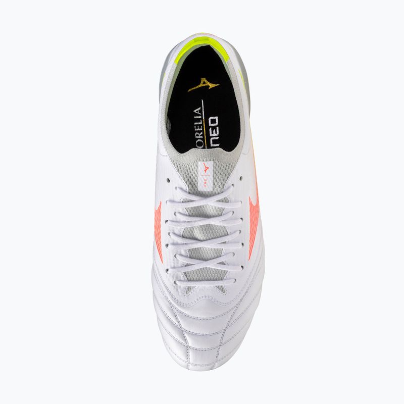 Kopačky  Mizuno Morelia Neo V β Pro AG white/lava orange/evening primrose 5