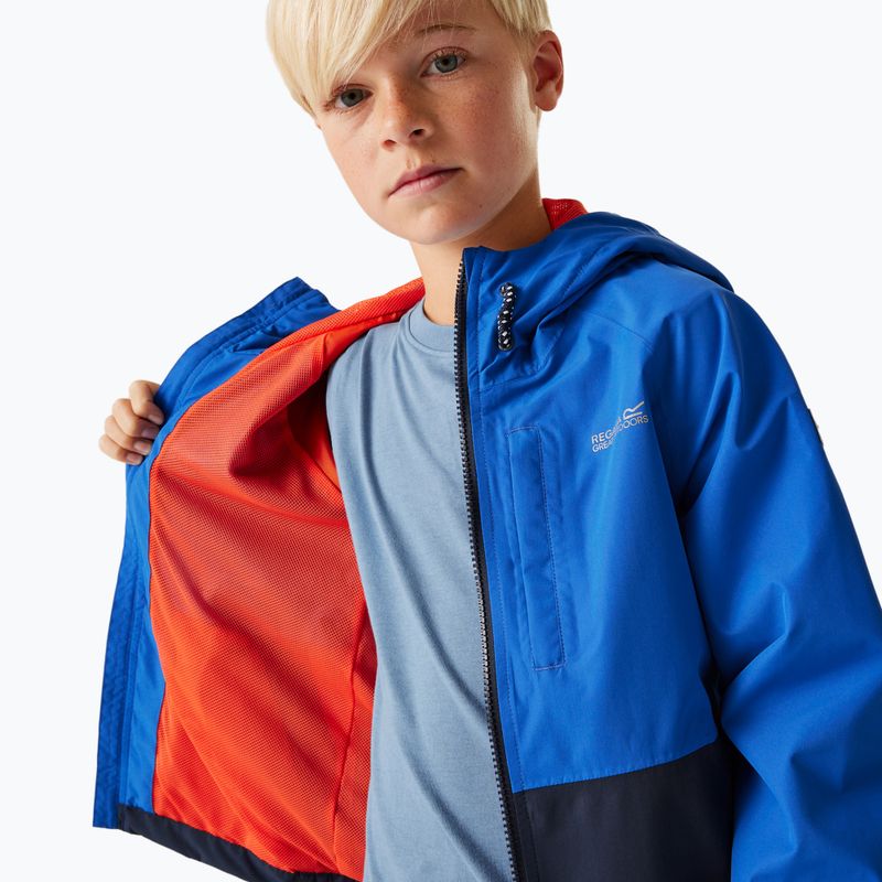 Detská bunda do dažďa Regatta Hanleigh II olympian blue/navy/tangerine tango 4
