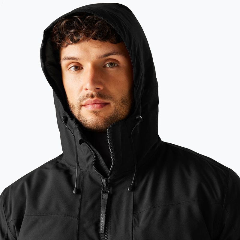 Pánska nepremokavá bunda Regatta Balaton black/pumpkin spice 4