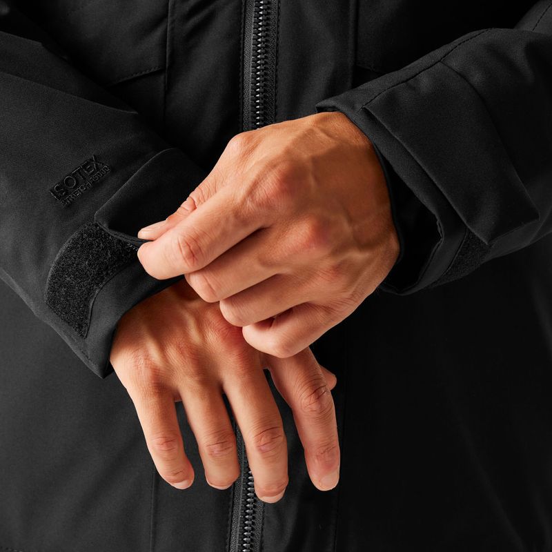 Pánska nepremokavá bunda Regatta Balaton black/pumpkin spice 8