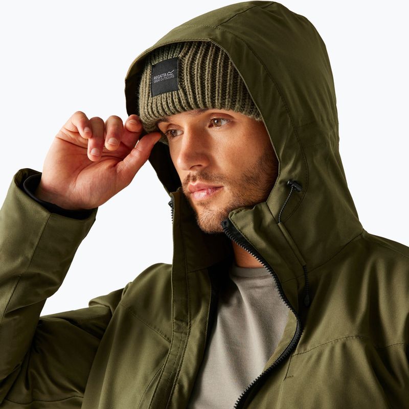 Pánska nepremokavá bunda Regatta Balaton olive night/black 4