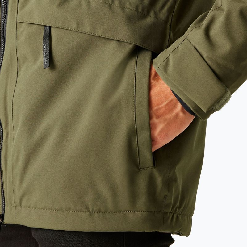 Pánska nepremokavá bunda Regatta Balaton olive night/black 7