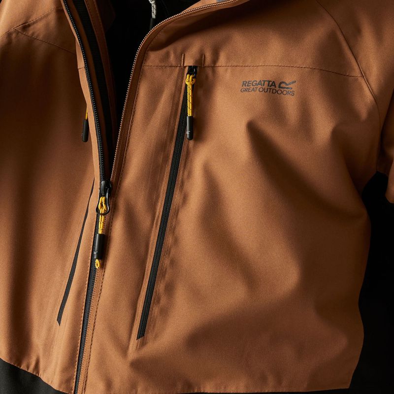 Pánska bunda do dažďa REGATTA Highton Stretch Padded nut brown/black 6