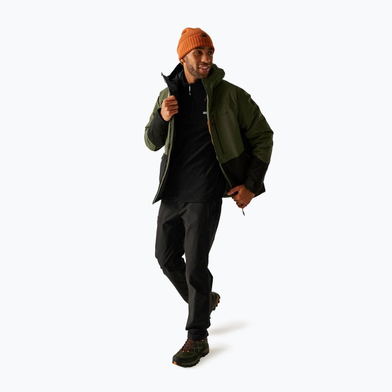 Pánska bunda do dažďa REGATTA Highton Stretch Padded olive night/black 2