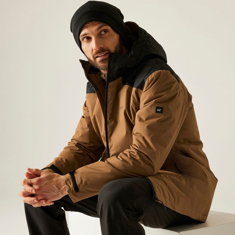 Pánska bunda do dažďa REGATTA Thornridge nut brown/black 12