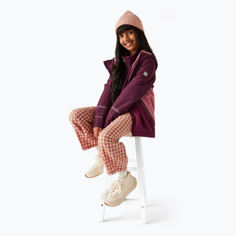 Detská vetrovka REGATTA Hillain Warm fig/dark pimento/dusty rose 10