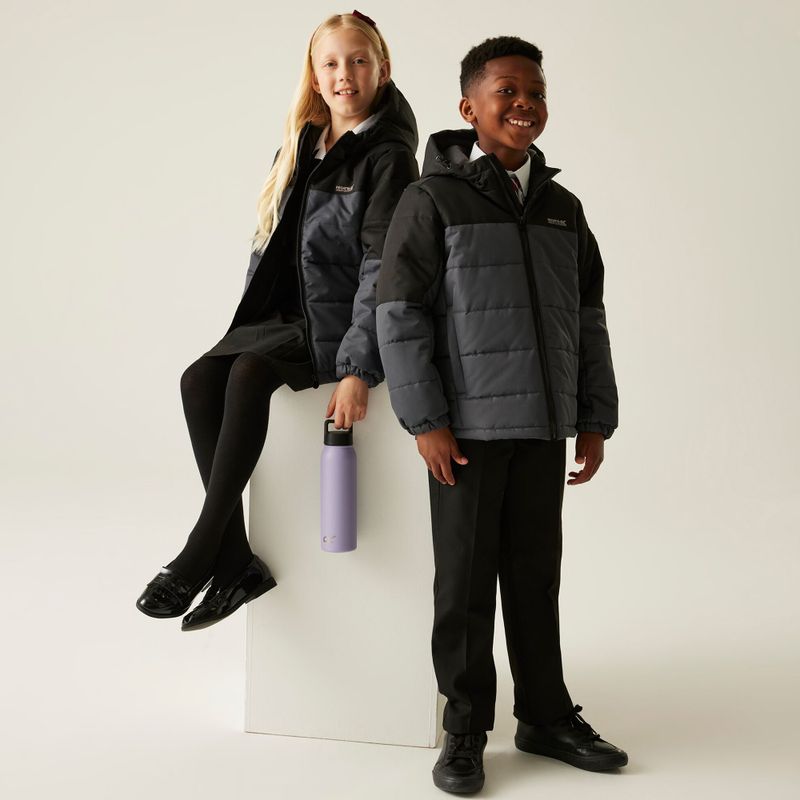 Detská zateplená bunda REGATTA Lofthouse black/seal grey 12